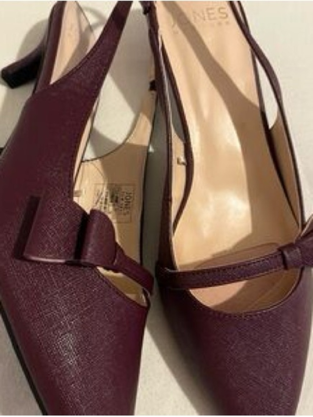 Jones New York Wine Pointed Toe Slingback Heels
